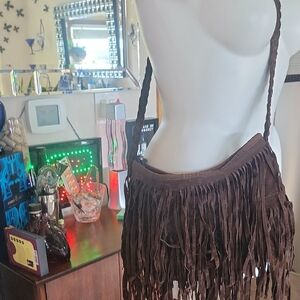 Brown Fringe Shoulder Bag